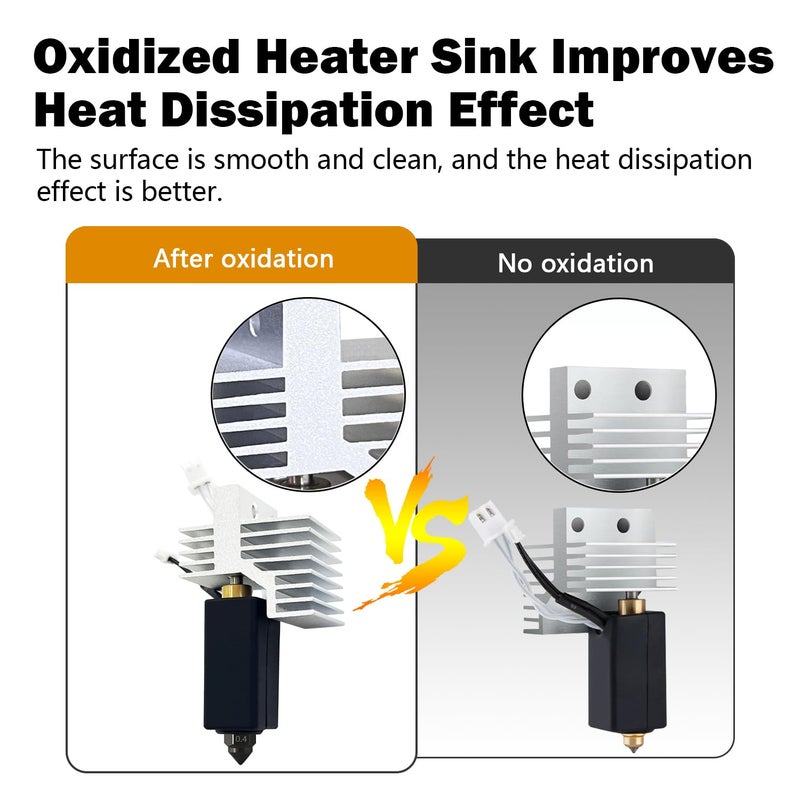 HzdaDeve مجموعة 2PK 0.4MM من الفولاذ المقسى السيراميكي Hotend لرأس الطباعة Centauri Carbon/Centauri مع فوهات إضافية 0.2MM 0.4MM 0.6MM وغطاء سيليكون 2PK وفرش فوهات 2PK - Image 3